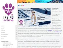 Tablet Screenshot of pawsforirvinganimals.org